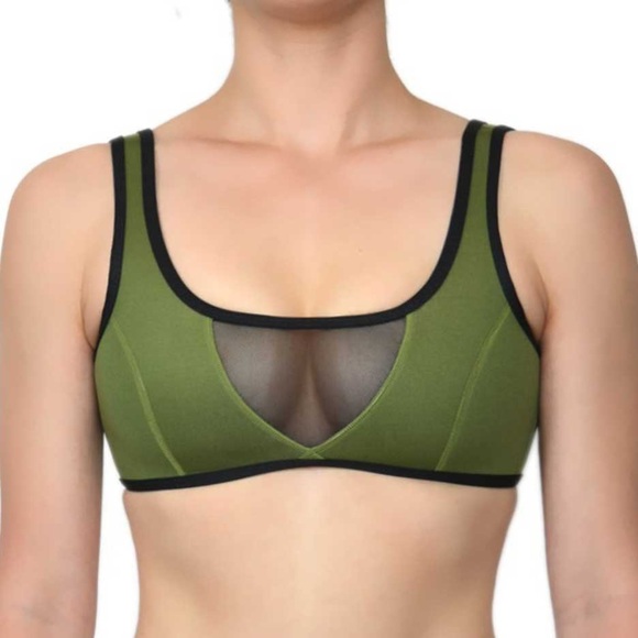 Hoaka Neoprene Bikini Set Green Modern Bottoms and Ryu Top Large - Picture 2 of 8